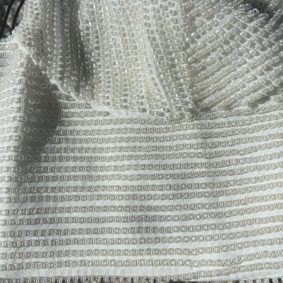 Zara beaded crop top bralette white with clear shimmer beads. NWT size Small - Picture 3 of 6